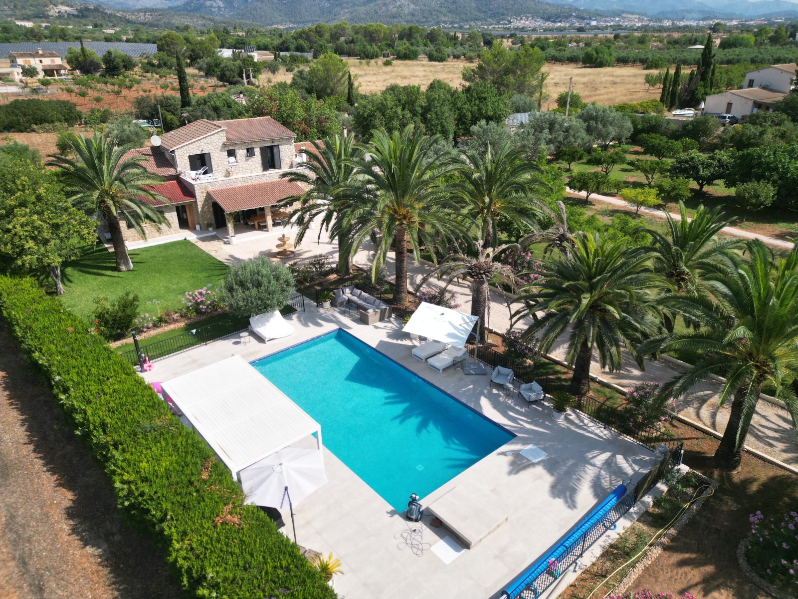 Luxusfinca unter Palmen mit Designerpool im Herzen Mallorcas 