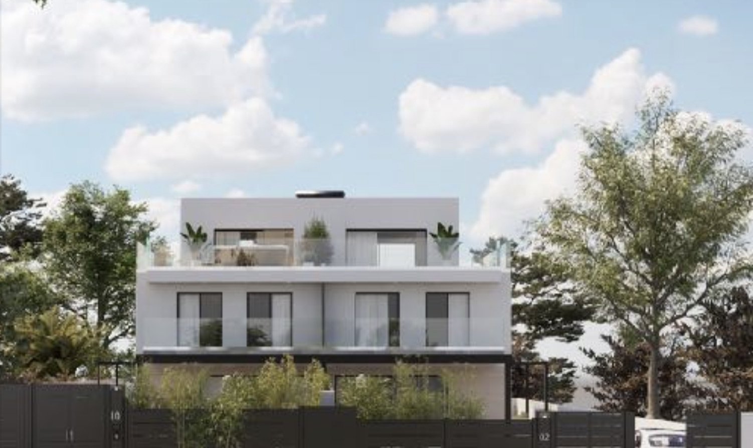Neubau Villa im minimalistischen Stil mit Pool