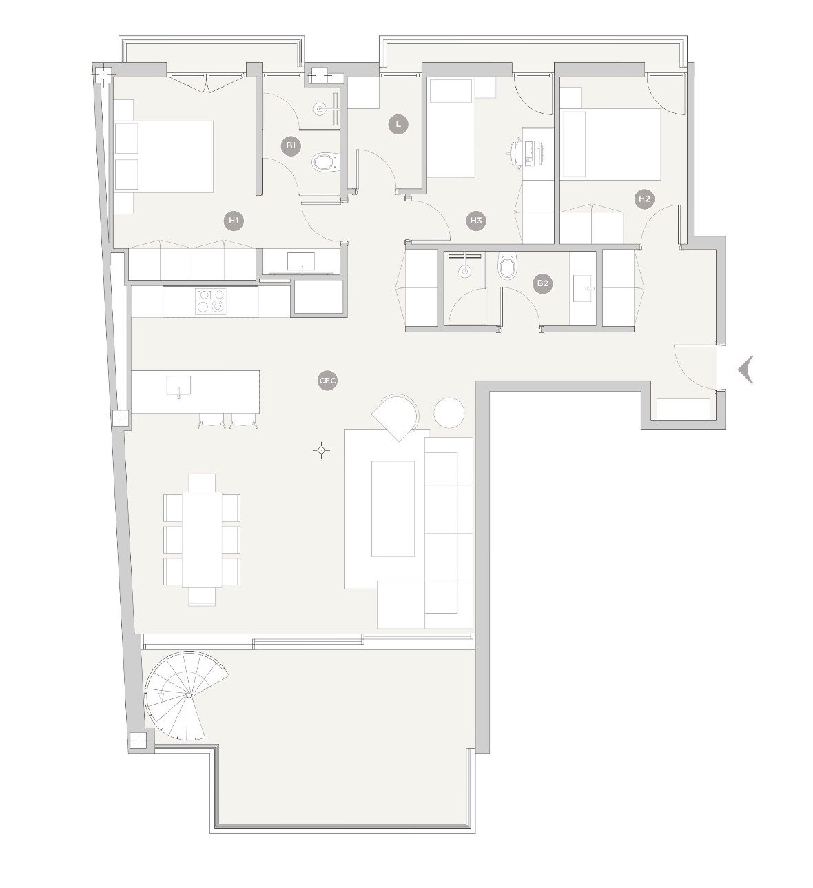 Exklusives Penthouse mit Pool und Stellplatz