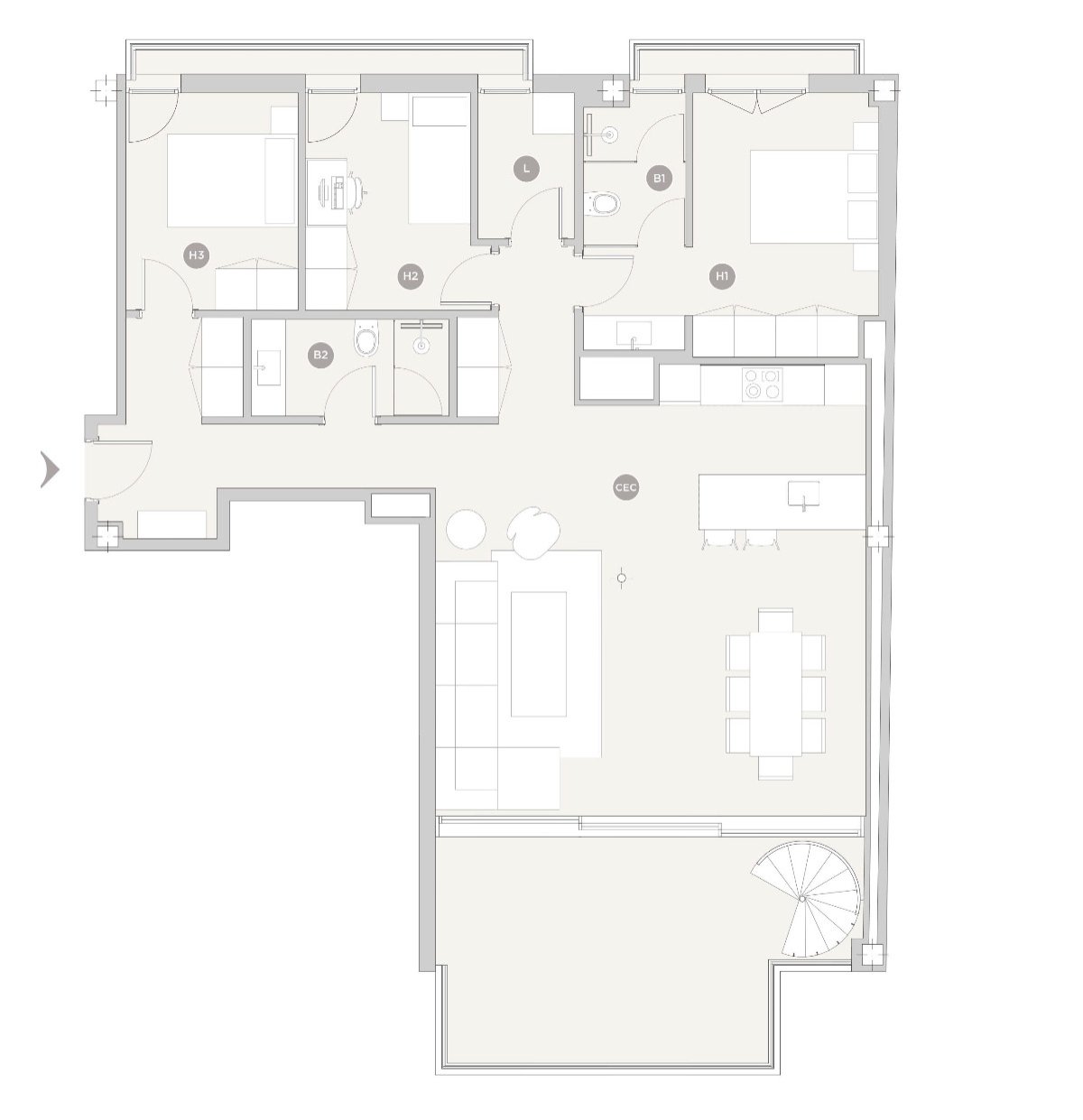 Exklusives Neubau-Penthouse mit Dachterrasse und Tiefgarage