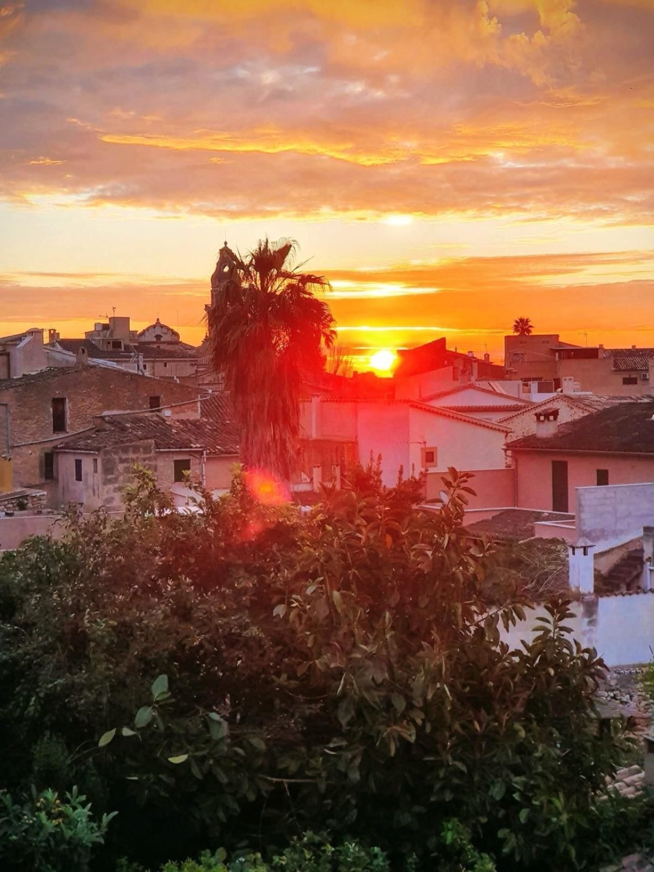 Sonnenuntergang von der Dachterrasse