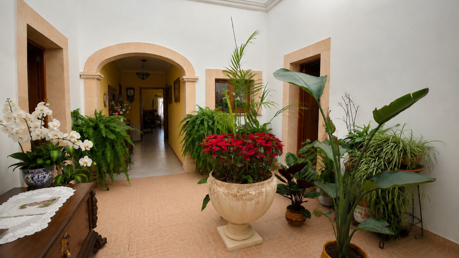 Eleganter Innenhof mit charaktervollen Bogengängen und direktem Raumfluss Eleganter Innenhof mit charaktervollen Bogengängen und direktem Raumfluss