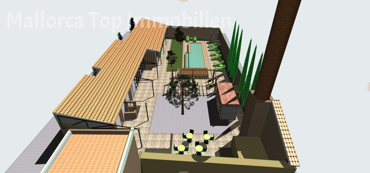 Terrassengarten mit Pool, Lounge-Bereichen und flexiblen Außenräumen