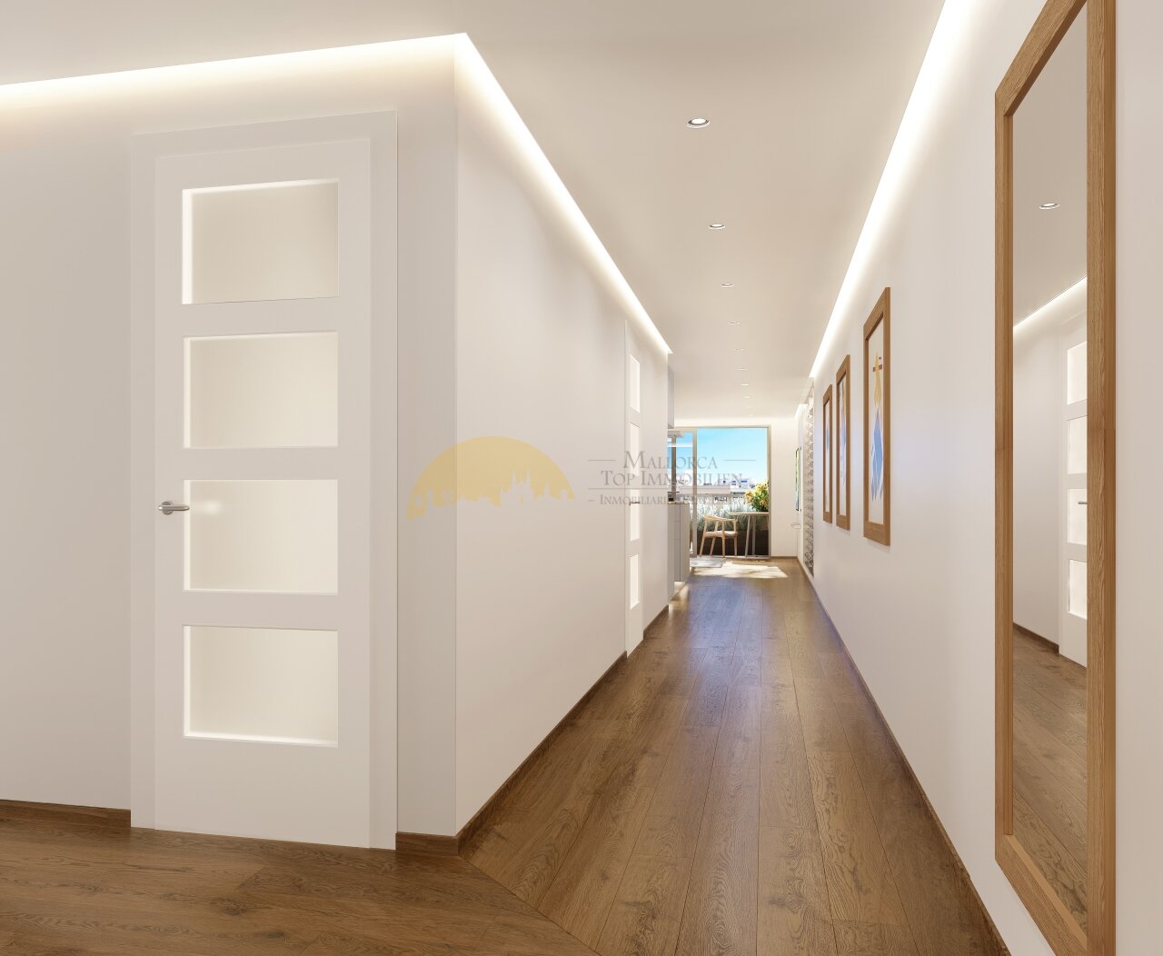 Heller Flurbereich mit intelligenter Raumaufteilung und hochwertiger LED-Deckenbeleuchtung Heller Flurbereich mit intelligenter Raumaufteilung und hochwertiger LED-Deckenbeleuchtung