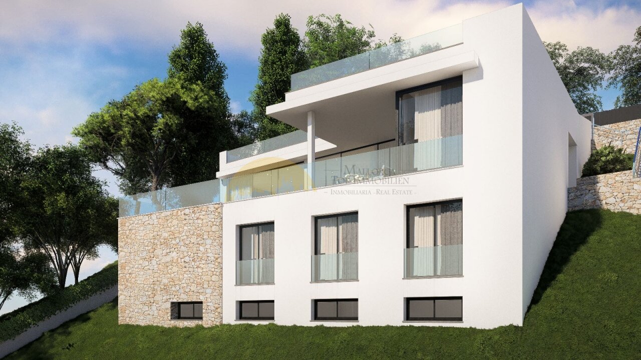 Modernes Architekturkonzept mit großzügigen Terrassenflächen und durchdachter Fassadengliederung Modernes Architekturkonzept mit großzügigen Terrassenflächen und durchdachter Fassadengliederung