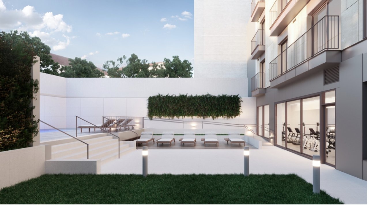 Exklusive Außenanlage mit Infinity-Pool und großzügigen Loungebereichen