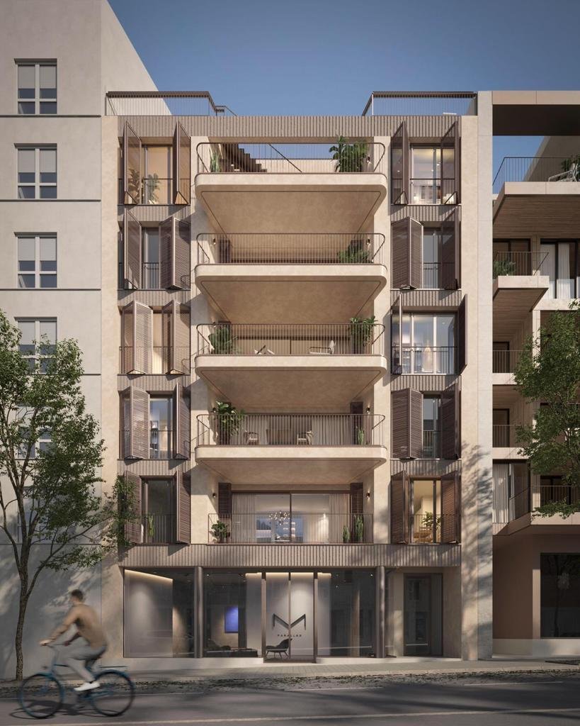 Modernes Wohnhaus mit großflächigen Balkonen und intelligenter Fassadengestaltung Modernes Wohnhaus mit großflächigen Balkonen und intelligenter Fassadengestaltung