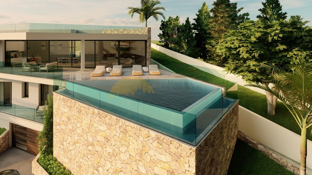Infinity-Pool mit panoramischer Aussicht – Luxus-Außenbereich auf mehreren Ebenen Infinity-Pool mit panoramischer Aussicht – Luxus-Außenbereich auf mehreren Ebenen