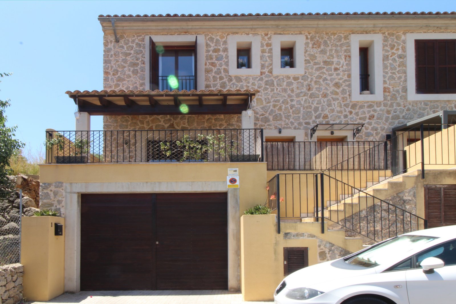 Large natural stone detached house with communal pool