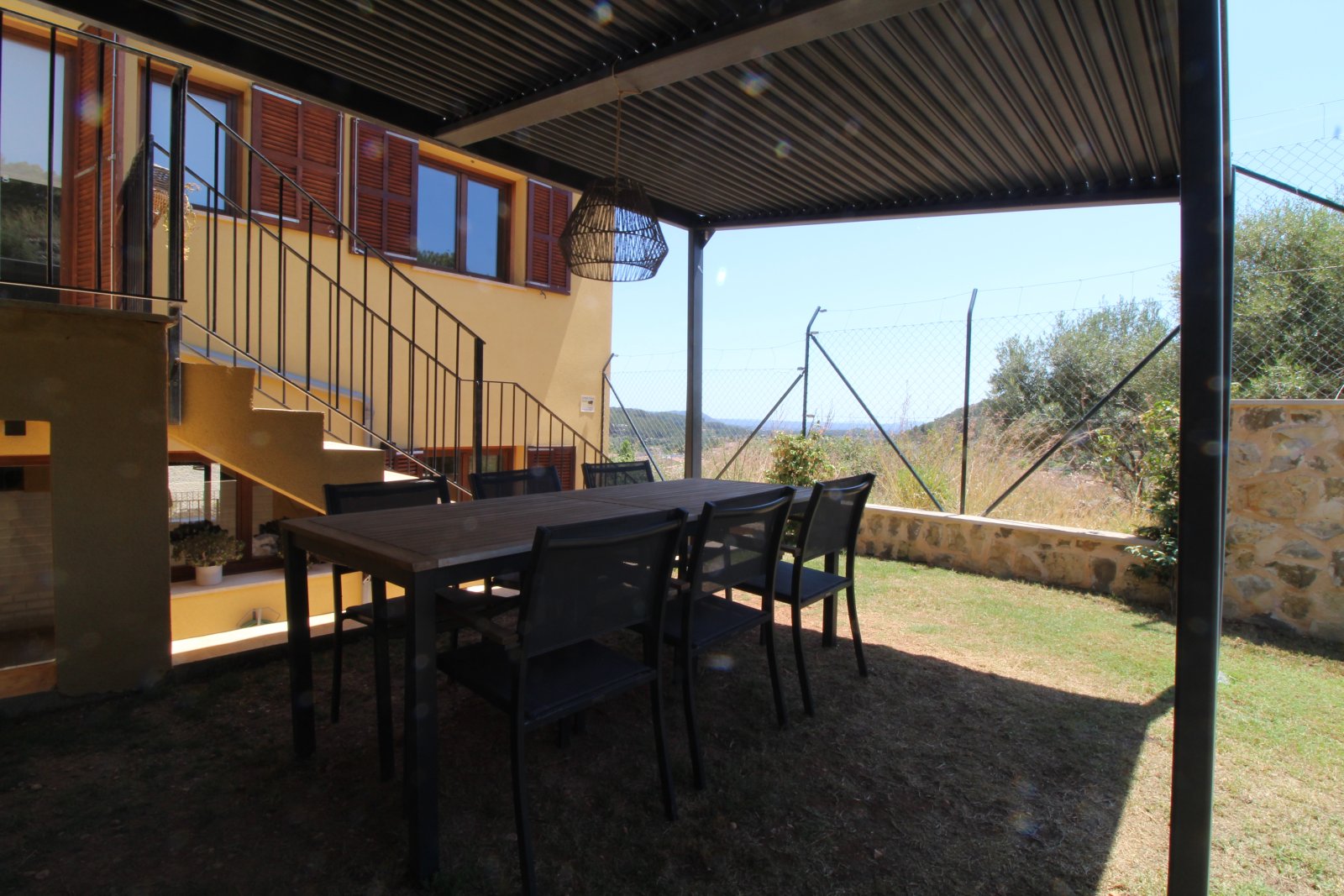 Large natural stone detached house with communal pool