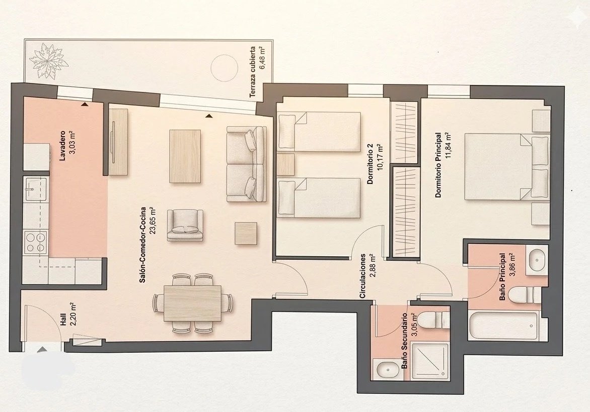 Modern Elegance and Mediterranean Comfort – Stylish Apartment with Balcony and Community Pool