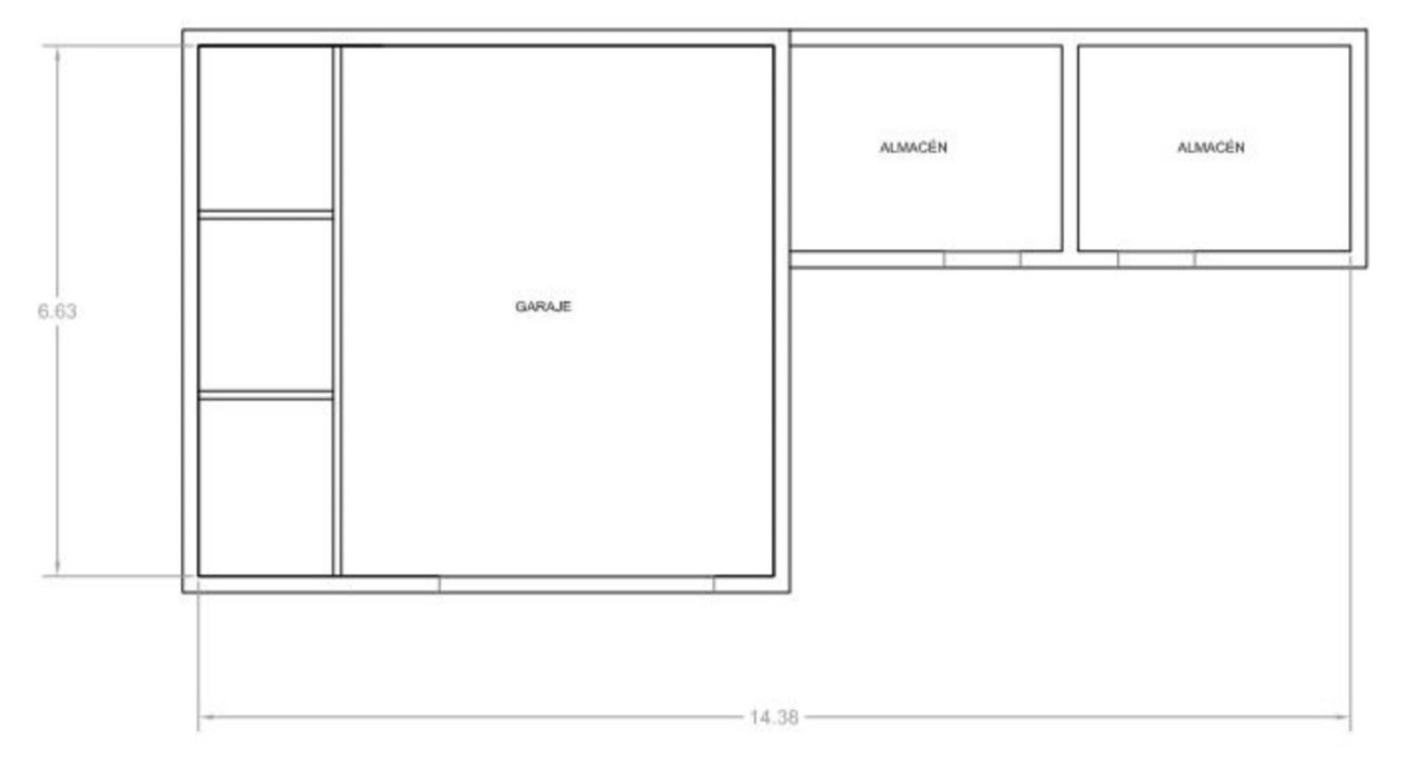 Practical garage with smart storage integration and two storage rooms