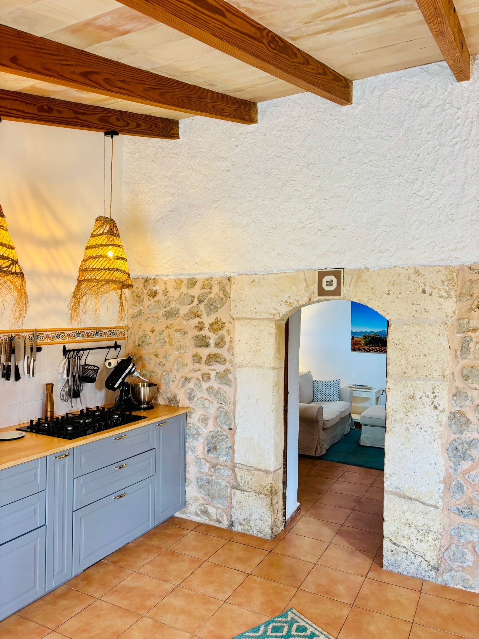 Authentic stone architecture with open floor plans and distinctive wooden beams Authentic stone architecture with open floor plans and distinctive wooden beams