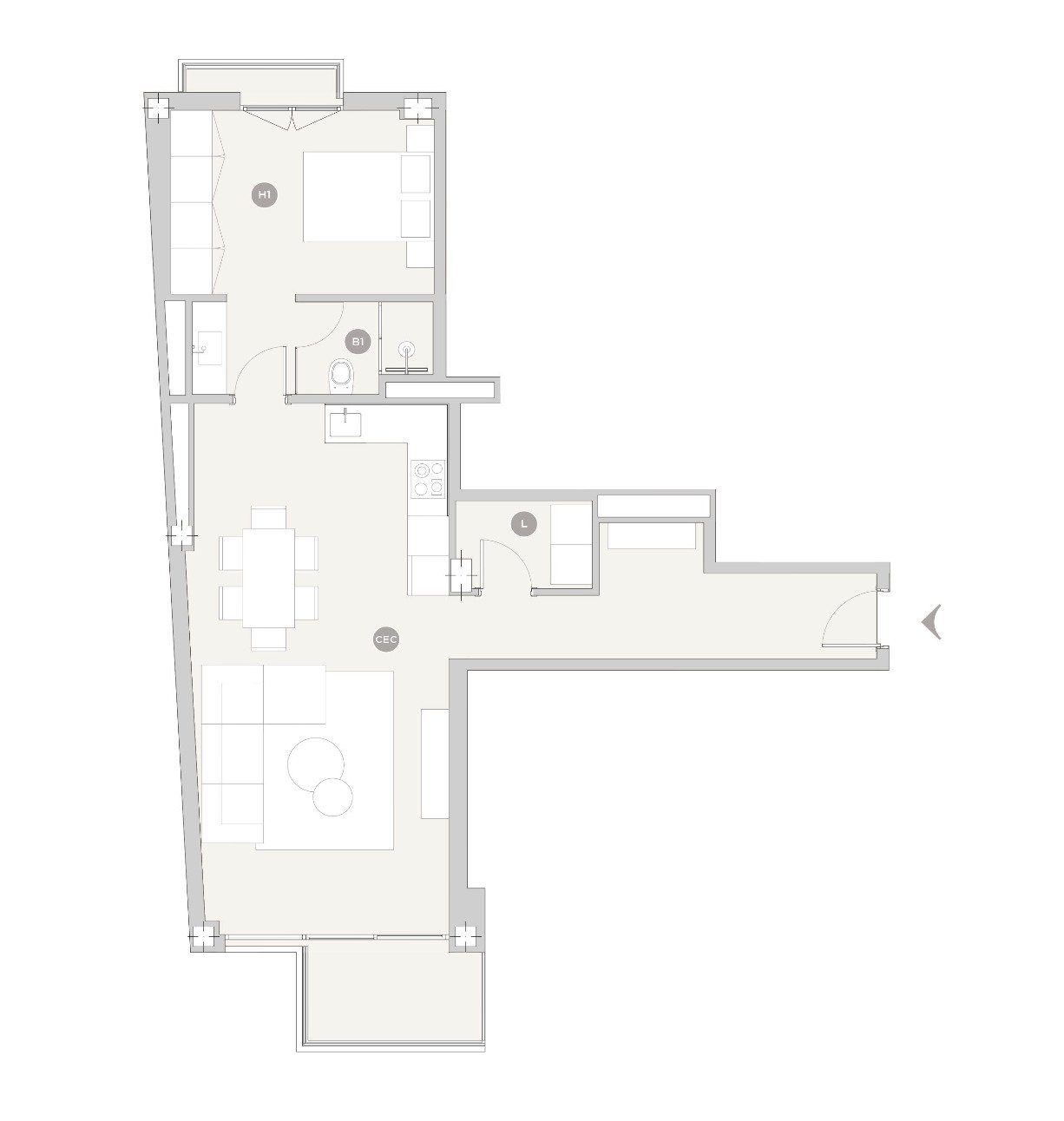 Intelligent space division with flexible living areas and a well-thought-out functional zoning concept