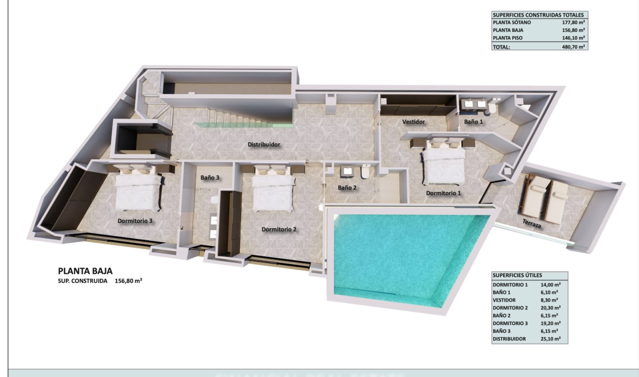 Intelligent floor plan design with optimized room distribution and central distributor.