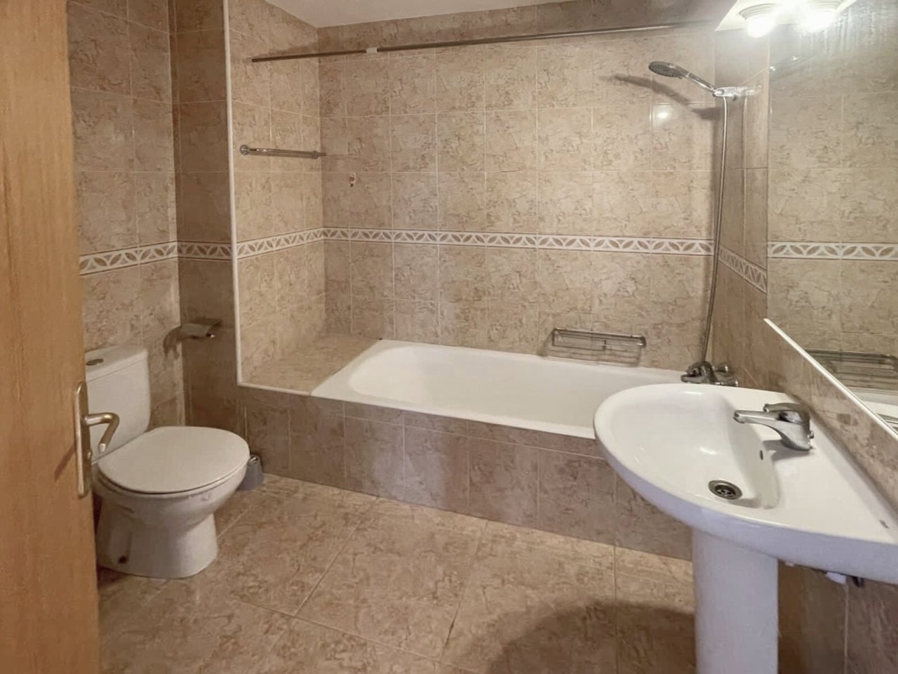 High-quality bathroom with walk-in shower and double sink High-quality bathroom with walk-in shower and double sink