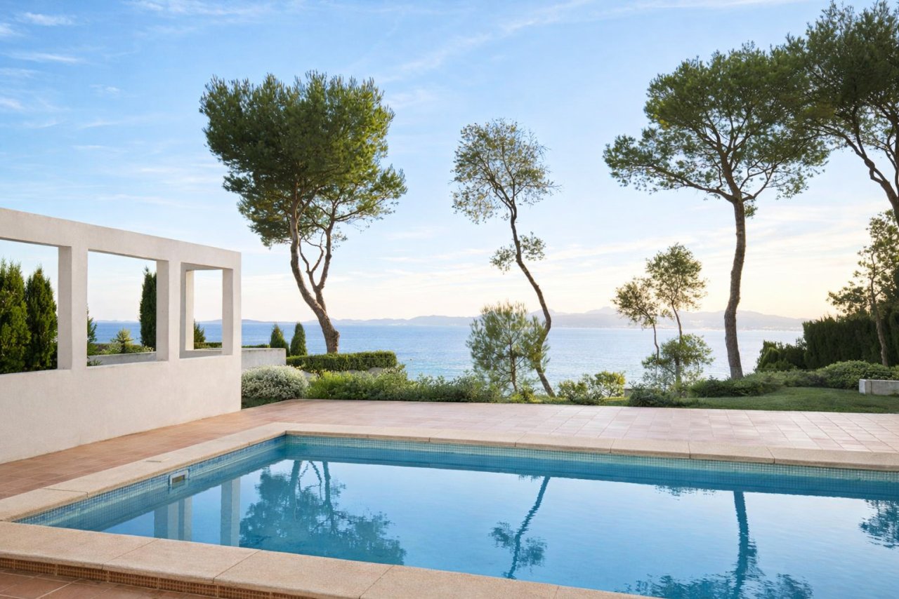 Pool area with sea view and elegant architecture Pool area with sea view and elegant architecture