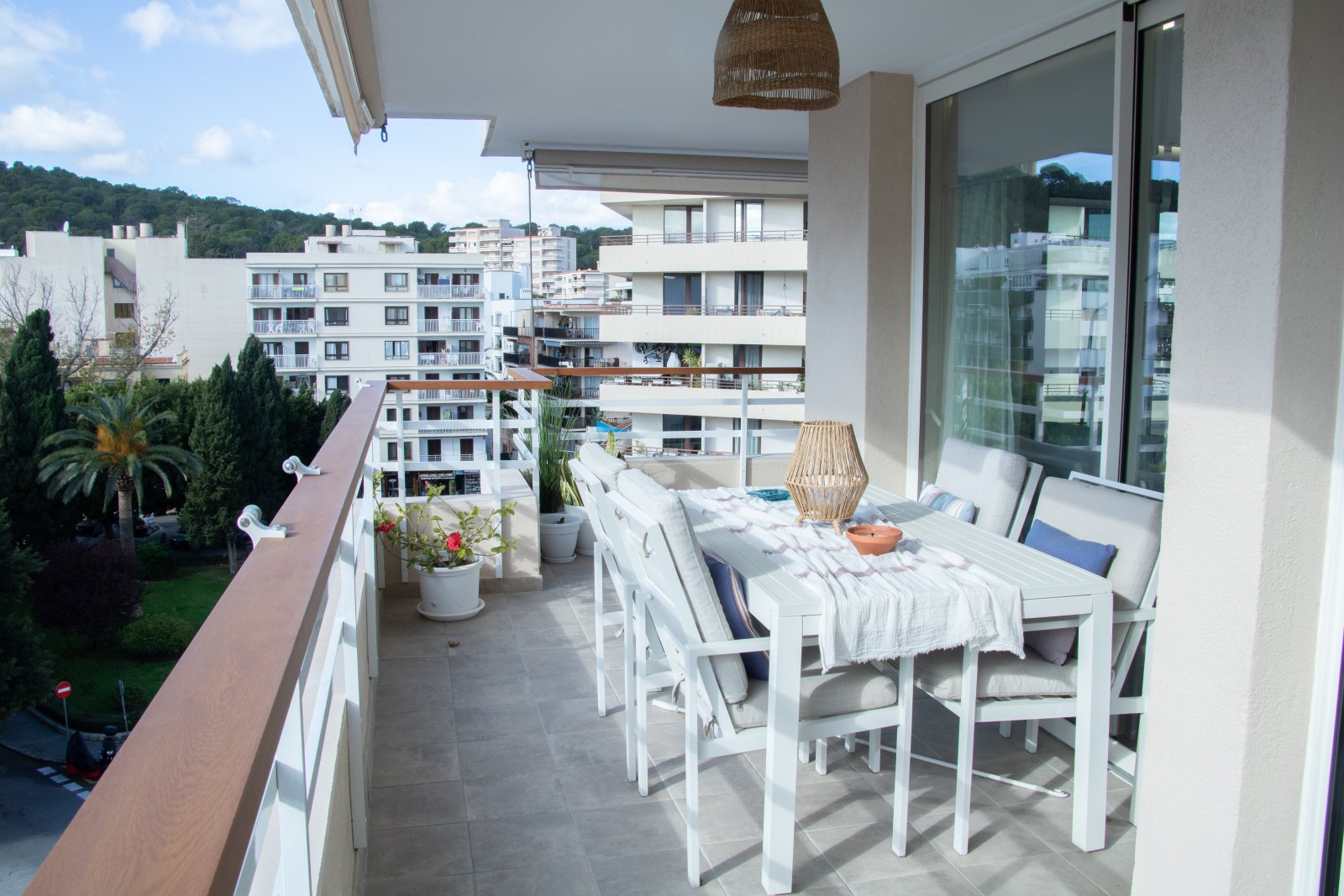 Sun terrace with awning and open view of the greenery Sun terrace with awning and open view of the greenery