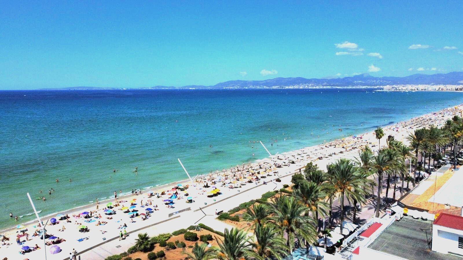 Direct beach view of the sparkling Mediterranean coast