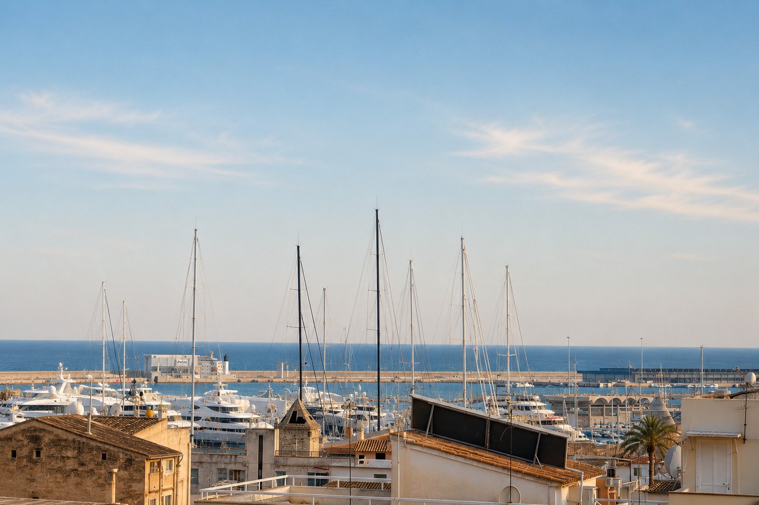 Panoramic view of the marina and the Mediterranean Panoramic view of the marina and the Mediterranean