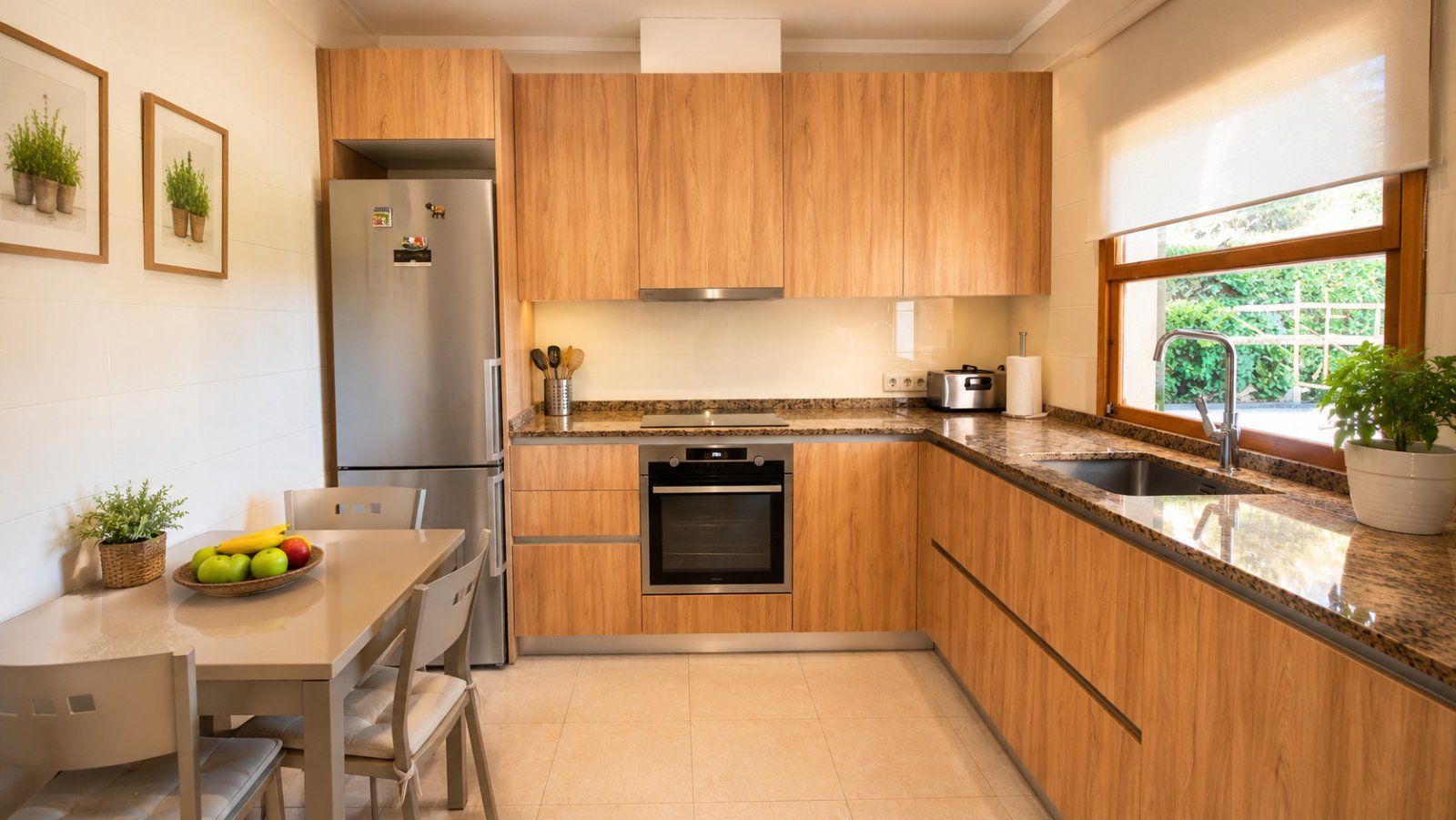 Modern kitchen with high-quality equipment and optimal workspace design Modern kitchen with high-quality equipment and optimal workspace design