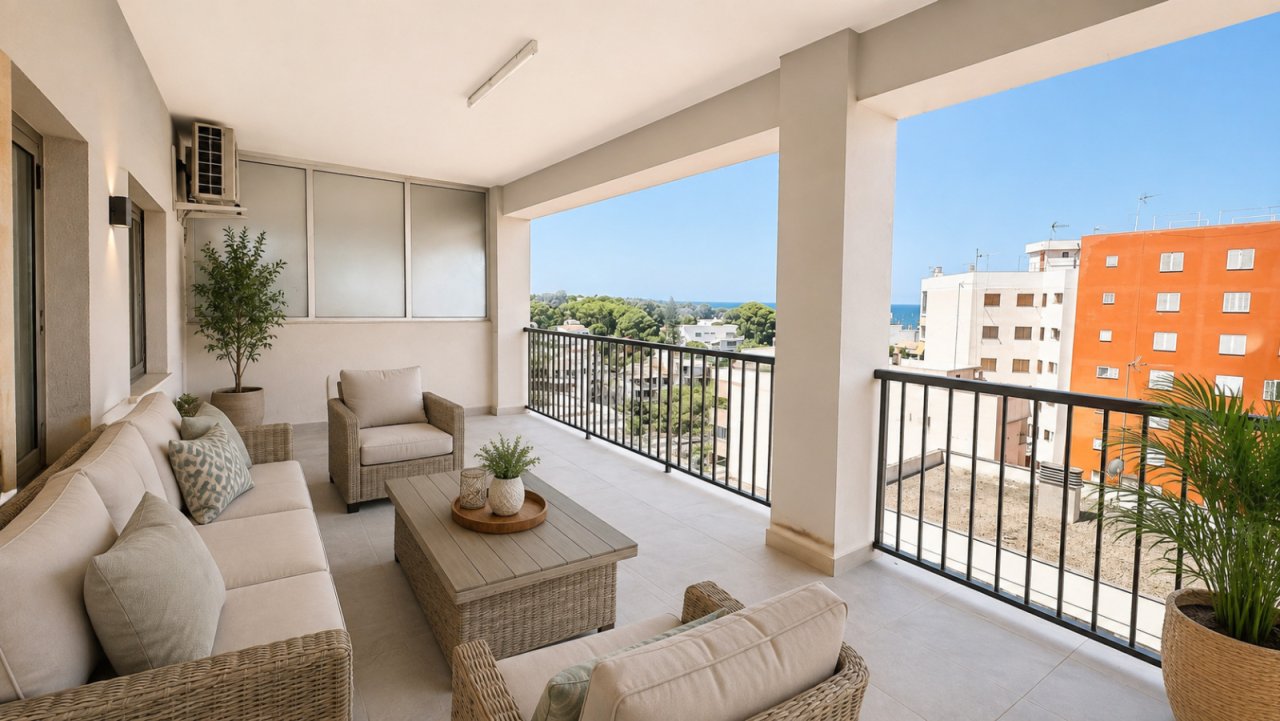 Spacious terrace with sea view and well-thought-out floor plan Spacious terrace with sea view and well-thought-out floor plan