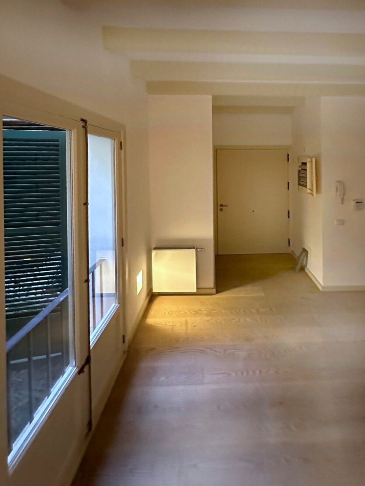 Bright living room with direct balcony access and smart room layout.