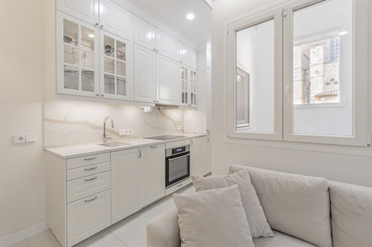 Modern kitchen unit with high-quality equipment and optimal workspace