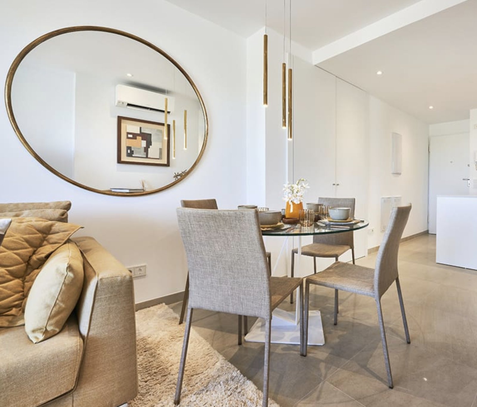 Open living and dining area with smart layout and high-quality furnishings