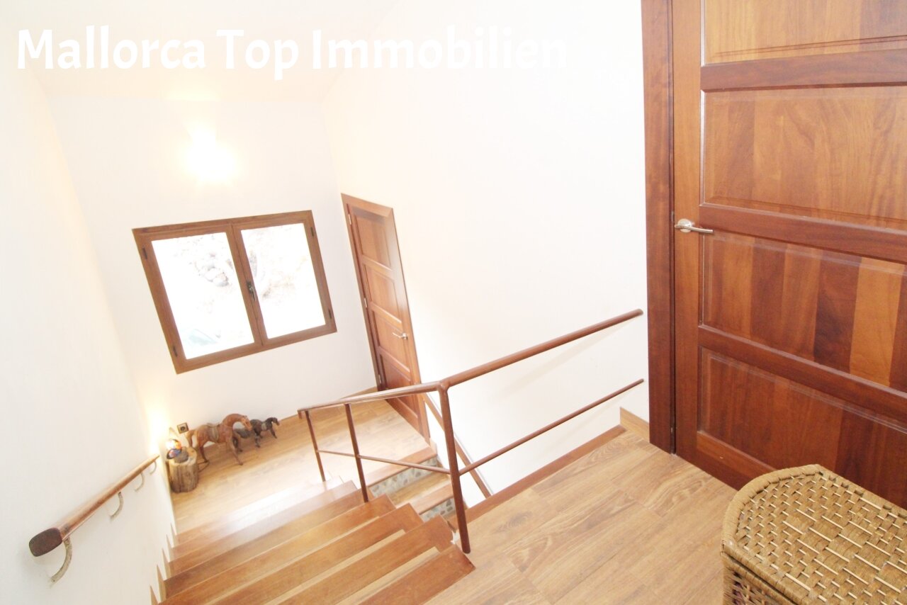 Elegante vestíbulo de escaleras con elementos de madera de alta calidad y una iluminación óptima Elegante vestíbulo de escaleras con elementos de madera de alta calidad y una iluminación óptima