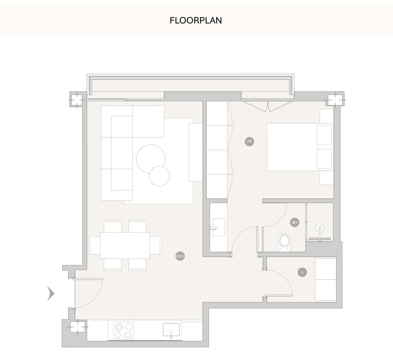 Diseño inteligente del plano con una división óptima de zonas: vivienda, descanso y trabajo perfectamente organizado Diseño inteligente del plano con una división óptima de zonas: vivienda, descanso y trabajo perfectamente organizado