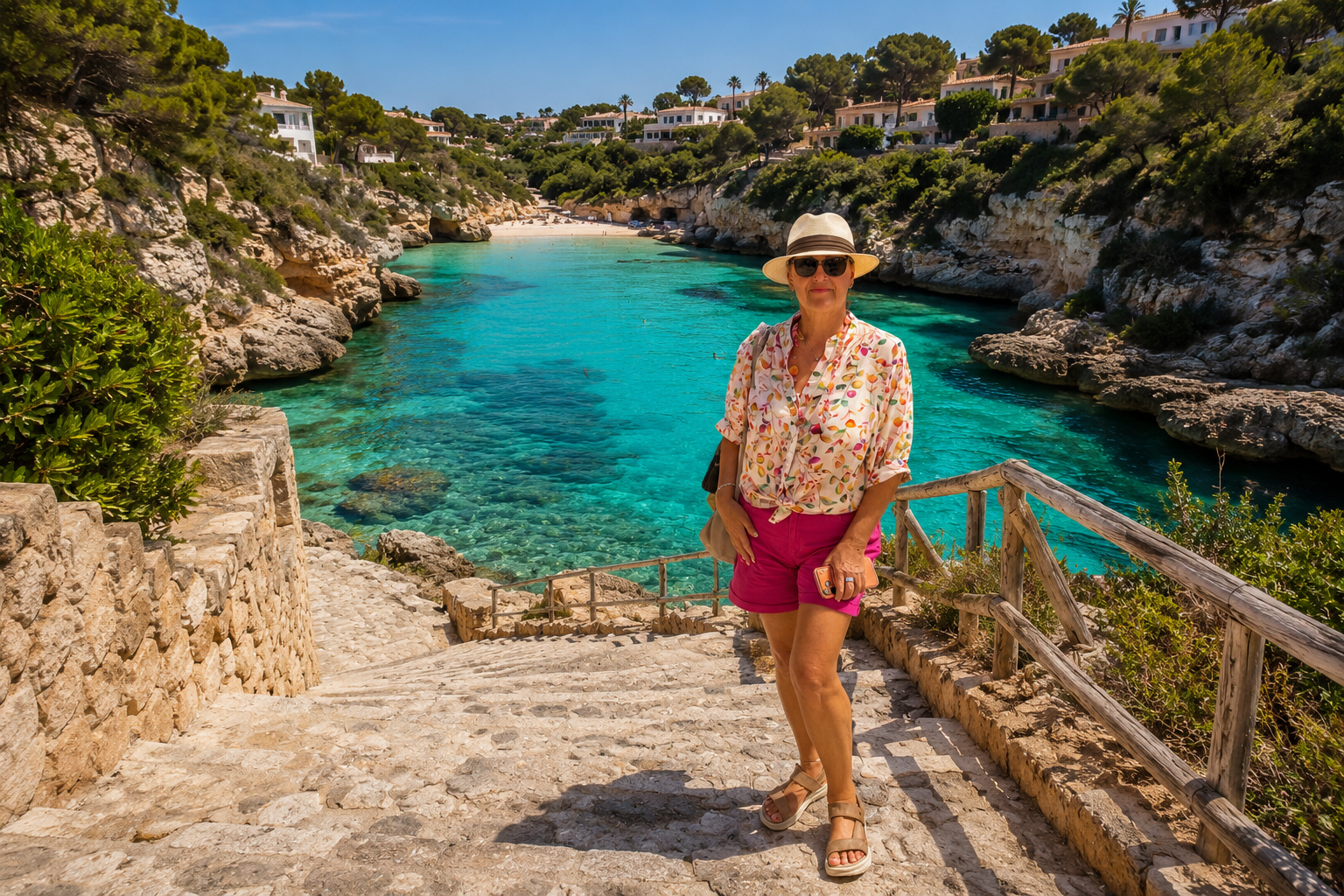 Cala Llombards mit Felsen und kleiner Bucht im Südosten Mallorcas