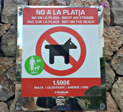 Strandschild Hunde verboten